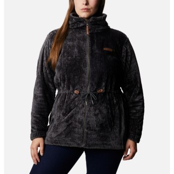 Columbia Ženske Jakne - Fire Side Long Full Zip Sherpa Fleece Plus Size Tamno Sive Prugice | AYQV-62